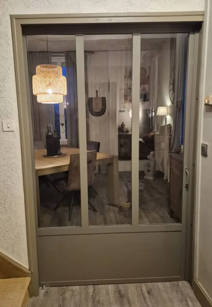 Porte à galandage en acier Peschadoires - AL Métallerie
